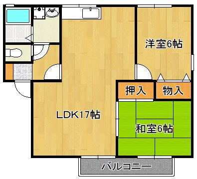 福岡県北九州市小倉南区湯川３ 安部山公園駅 2LDK アパート 賃貸物件詳細