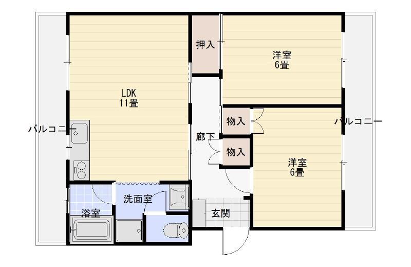 ブランノワール泉川 1階 2LDK 賃貸物件詳細