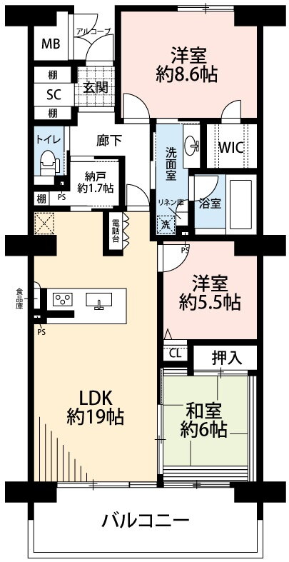 キャッスルハイツ美合駅前 6階 3LDK 賃貸物件詳細