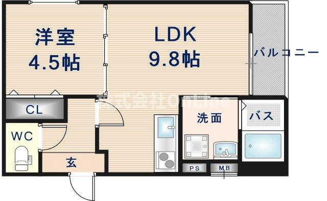 大阪府東大阪市瓜生堂１ 若江岩田駅 1LDK アパート 賃貸物件詳細