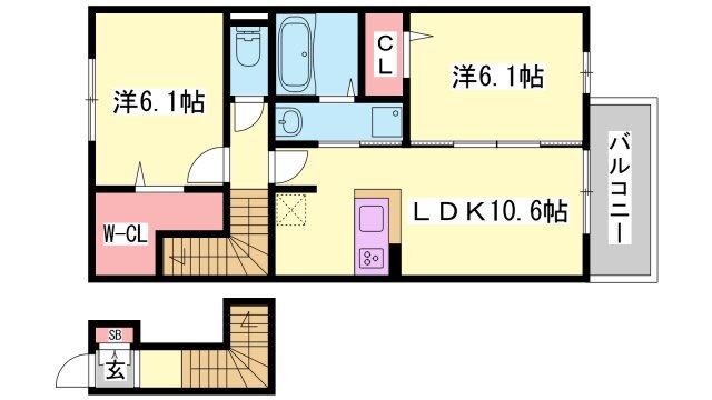 兵庫県加東市社 滝野駅 2LDK アパート 賃貸物件詳細