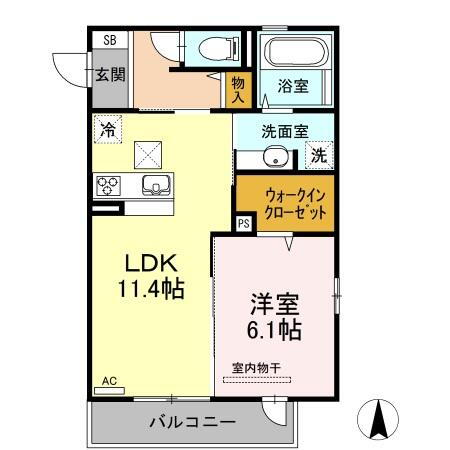 岡山県岡山市北区花尻みどり町 北長瀬駅 1LDK アパート 賃貸物件詳細
