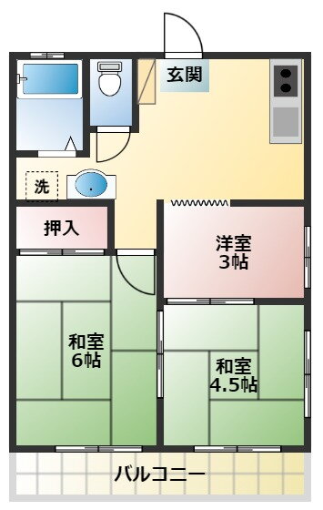 ハイツ藤 2階 3DK 賃貸物件詳細