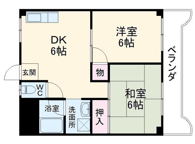 アビタシオン新瑞 2階 2DK 賃貸物件詳細