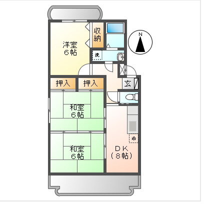 岡山県岡山市北区野田４ 北長瀬駅 3DK マンション 賃貸物件詳細