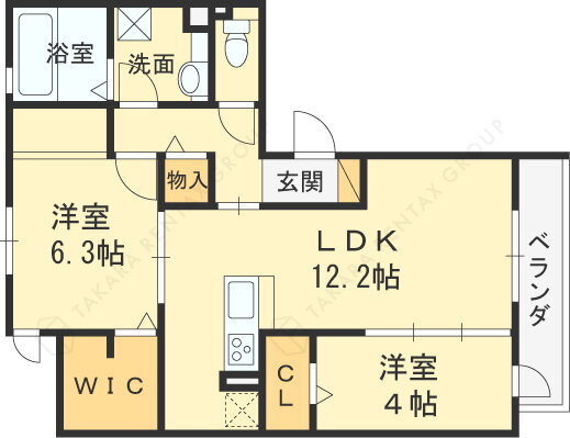 はぁと六万寺 2階 2LDK 賃貸物件詳細