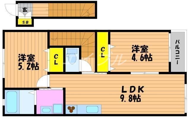 岡山県岡山市南区福田 岡山駅 2LDK アパート 賃貸物件詳細