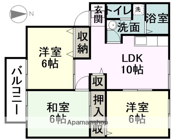 熊本県熊本市西区野中１ 3LDK アパート 賃貸物件詳細