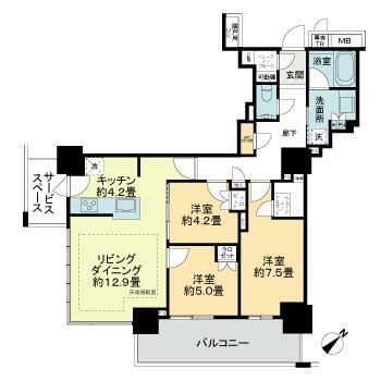 プラウドタワー平井 23階 3LDK 賃貸物件詳細