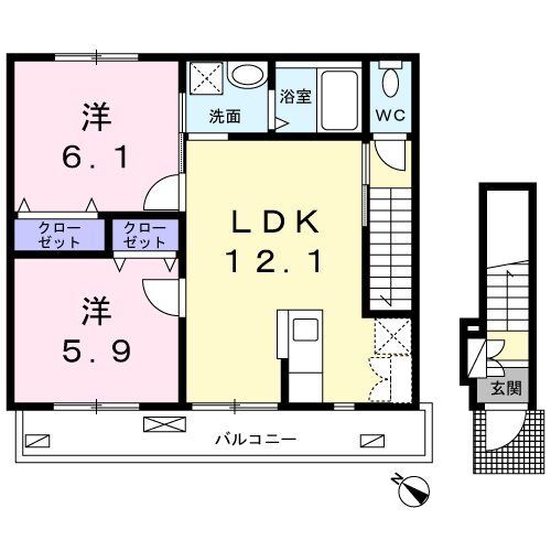 神奈川県藤沢市鵠沼藤が谷４ 柳小路駅 2LDK アパート 賃貸物件詳細