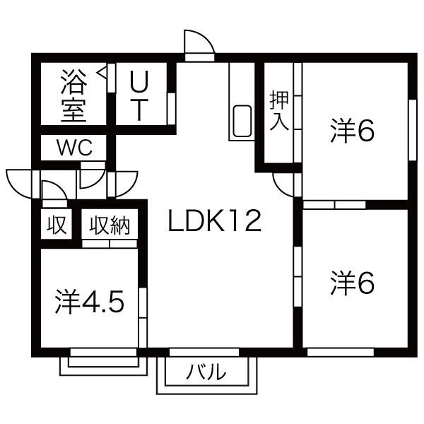 北海道石狩市花畔二条１ 3LDK アパート 賃貸物件詳細