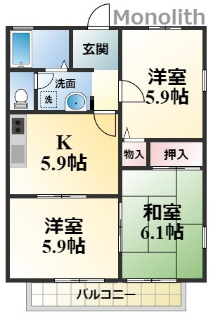 大阪府和泉市納花町 和泉中央駅 3K アパート 賃貸物件詳細