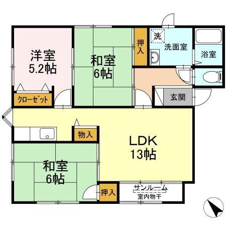 青森県青森市原別１ 矢田前駅 3LDK アパート 賃貸物件詳細