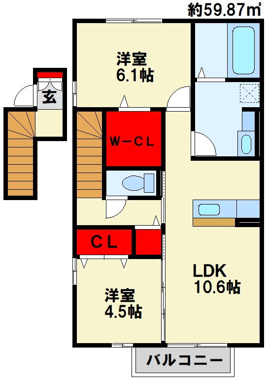 ノールマルシェ　Ａ棟 2階 2LDK 賃貸物件詳細