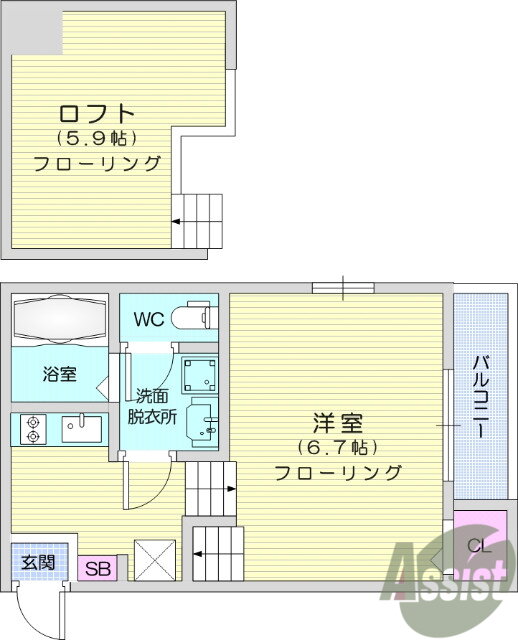 ハーモニーテラス表柴田町ＩＩ 2階 1K 賃貸物件詳細