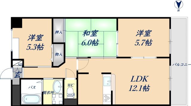 大阪府東大阪市西石切町１ 新石切駅 3LDK マンション 賃貸物件詳細