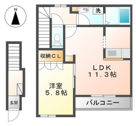 広島県安芸郡府中町山田２ 天神川駅 1LDK アパート 賃貸物件詳細