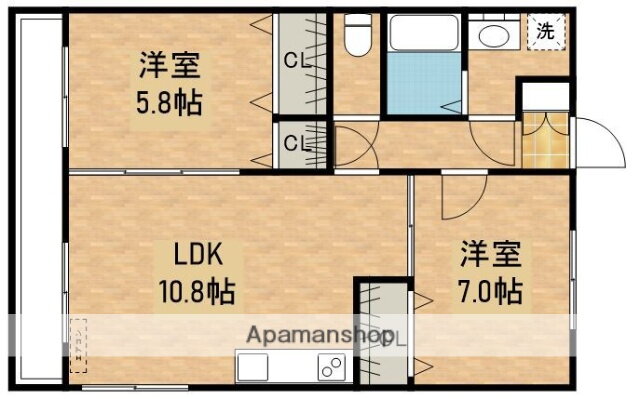 サンライズ打馬 2階 2LDK 賃貸物件詳細