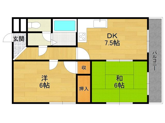 兵庫県宝塚市山本中２ 山本駅 2DK マンション 賃貸物件詳細