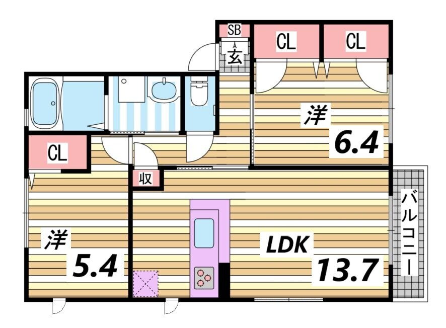 Ｃａｓａ　ｂｅｌｌａ　Ｎｏｚａｔｏ　Ａ棟 1階 2LDK 賃貸物件詳細
