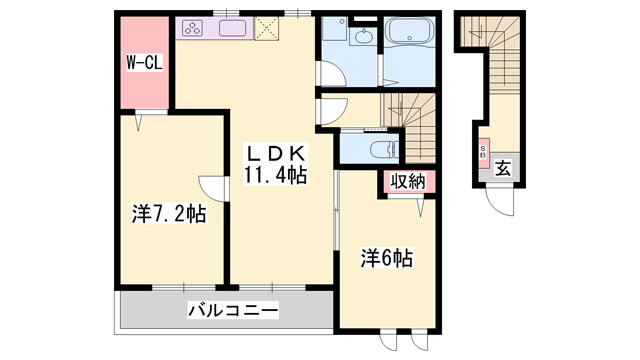 兵庫県西脇市野村町 西脇市駅 2LDK アパート 賃貸物件詳細