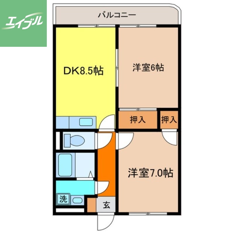 長崎県西彼杵郡長与町嬉里郷 長与駅 2DK マンション 賃貸物件詳細