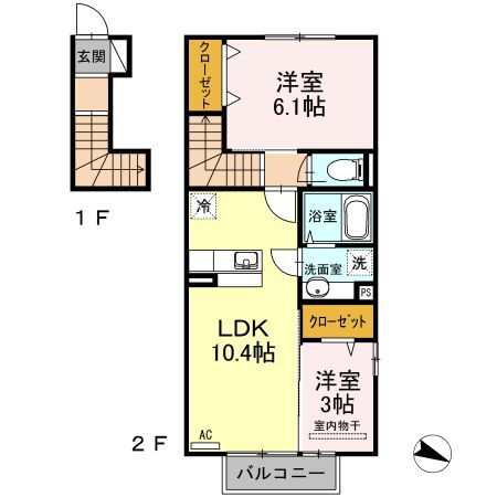 福岡県京都郡苅田町大字与原 小波瀬西工大前駅 2LDK アパート 賃貸物件詳細