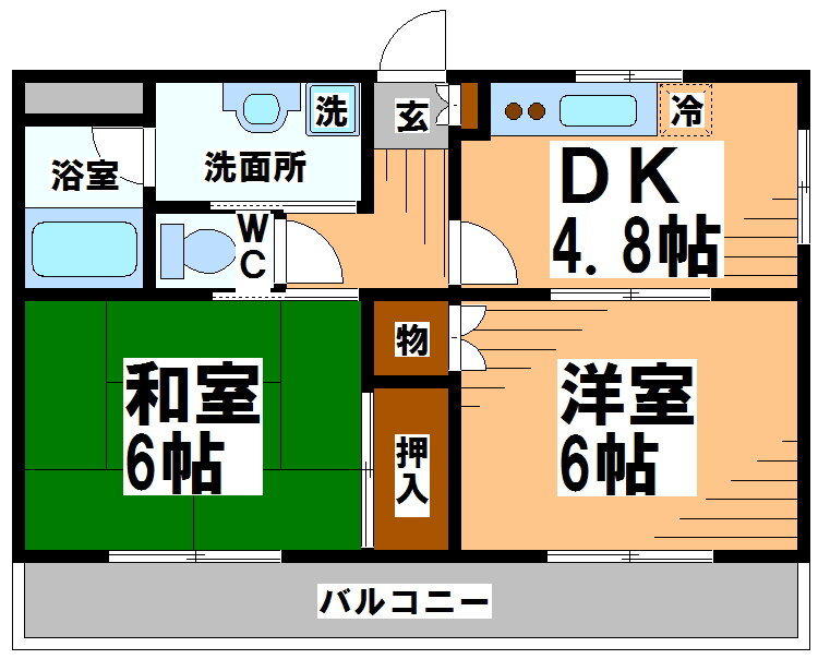 ガーデングレイス 2階 2DK 賃貸物件詳細