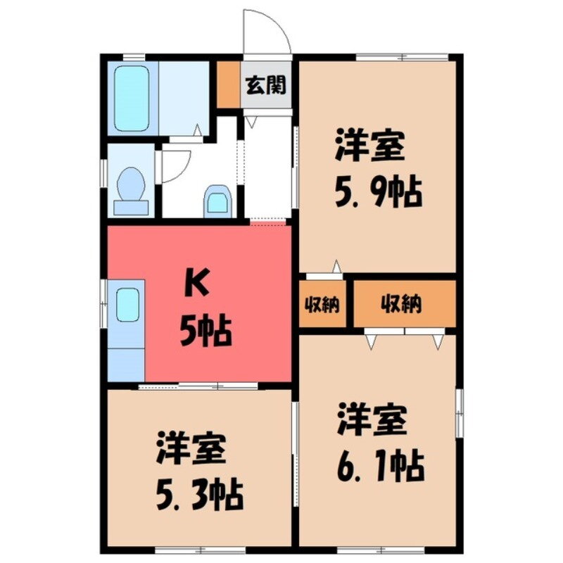 茨城県古河市中田 栗橋駅 3K 一戸建て 賃貸物件詳細