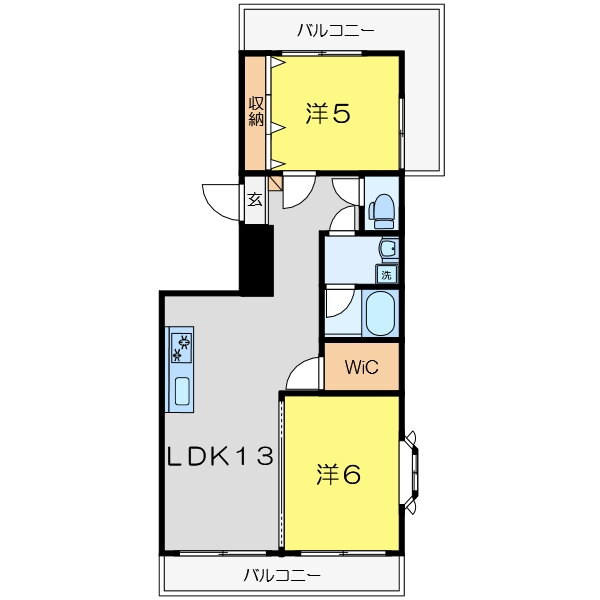 メゾンアタカ 3階 2LDK 賃貸物件詳細