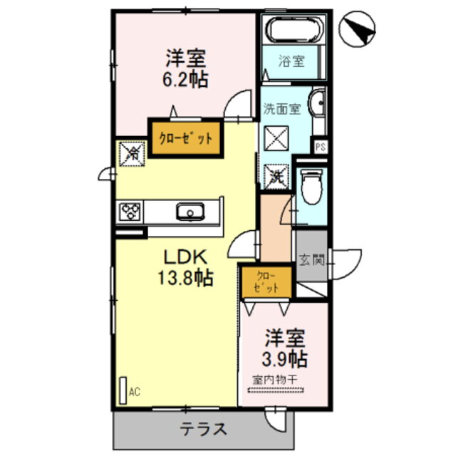 ラディアコート 1階 2LDK 賃貸物件詳細