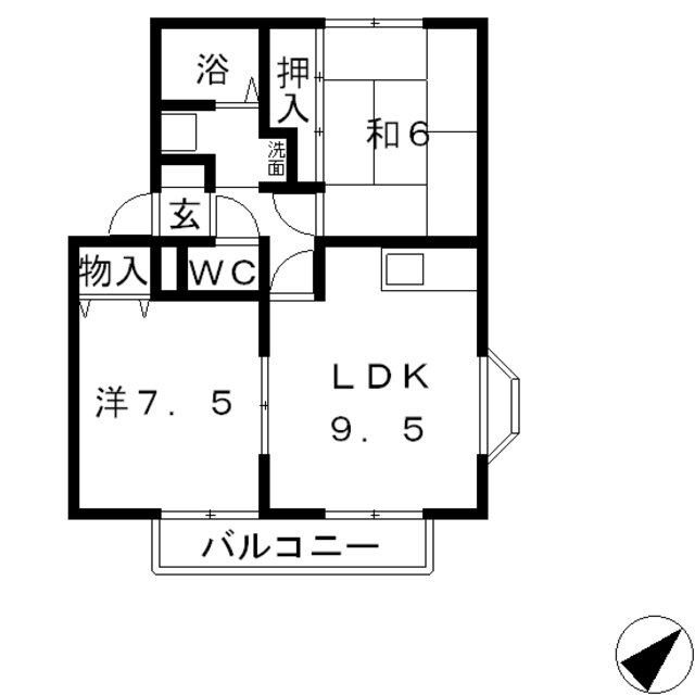 岡山県倉敷市中島 西阿知駅 2LDK アパート 賃貸物件詳細