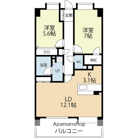 福岡県福岡市中央区地行３ 西新駅 2LDK マンション 賃貸物件詳細