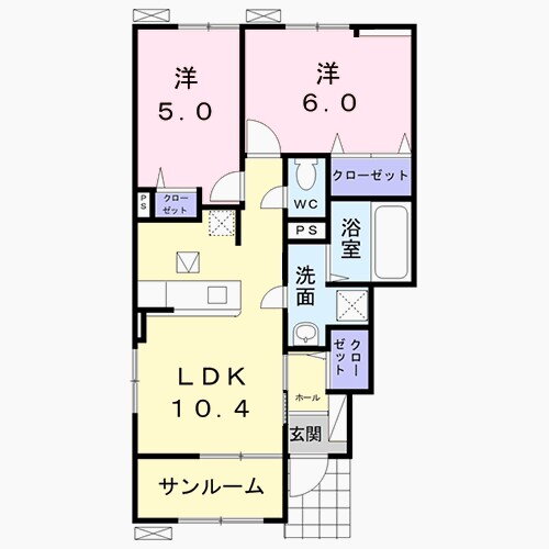 島根県出雲市浜町 浜山公園北口駅 2LDK アパート 賃貸物件詳細