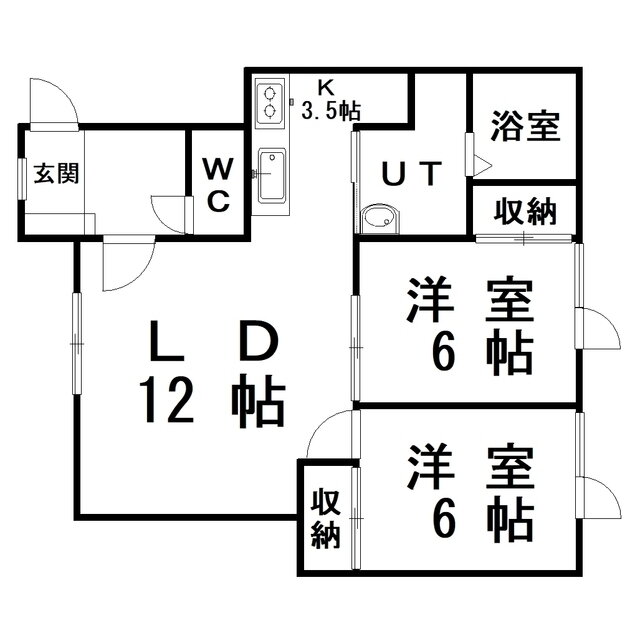 北海道釧路市富士見１ 釧路駅 2LDK アパート 賃貸物件詳細