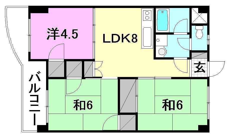 ロイヤルアネックス福音寺 3階 3LDK 賃貸物件詳細