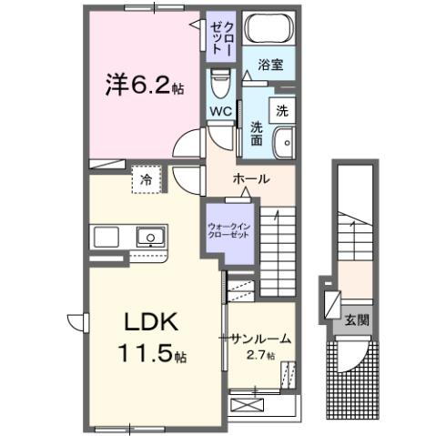 兵庫県姫路市花田町加納原田 御着駅 1LDK アパート 賃貸物件詳細