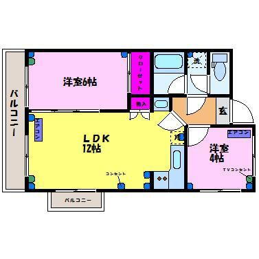 エルナード大泉 3階 2LDK 賃貸物件詳細