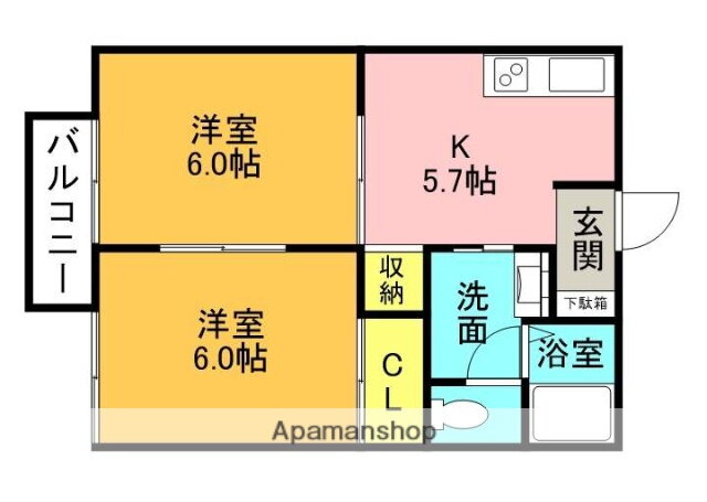 青森県八戸市大字類家字縄手下 本八戸駅 2K アパート 賃貸物件詳細