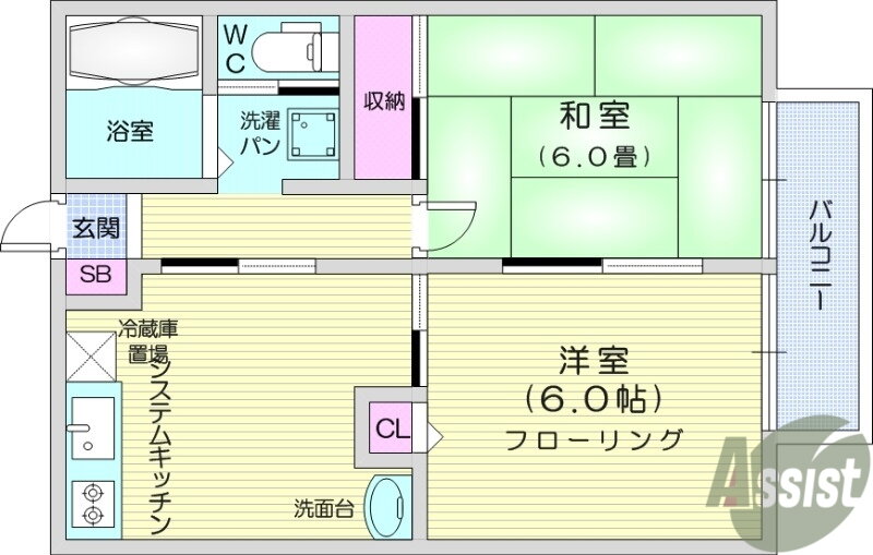 宮城県多賀城市東田中２ 多賀城駅 2DK アパート 賃貸物件詳細