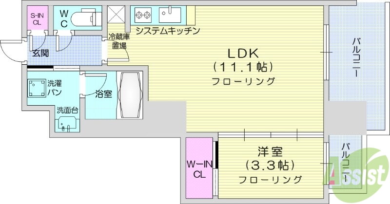 宮城県仙台市宮城野区鉄砲町西 仙台駅 1LDK マンション 賃貸物件詳細