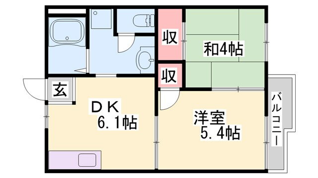 兵庫県姫路市網干区津市場 山陽網干駅 2DK アパート 賃貸物件詳細