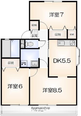 徳島県徳島市名東町３ 府中駅 2LDK アパート 賃貸物件詳細
