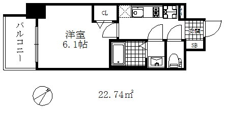兵庫県神戸市兵庫区大開通３ 新開地駅 1K マンション 賃貸物件詳細