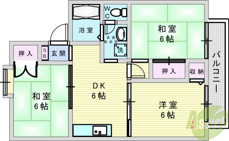 大阪府箕面市百楽荘４ 牧落駅 3DK アパート 賃貸物件詳細