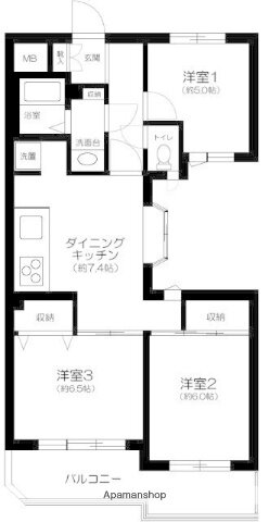 東京都三鷹市野崎２ 武蔵境駅 3DK マンション 賃貸物件詳細