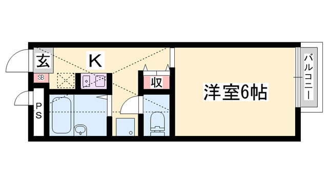 兵庫県加古川市野口町坂元 加古川駅 1K アパート 賃貸物件詳細