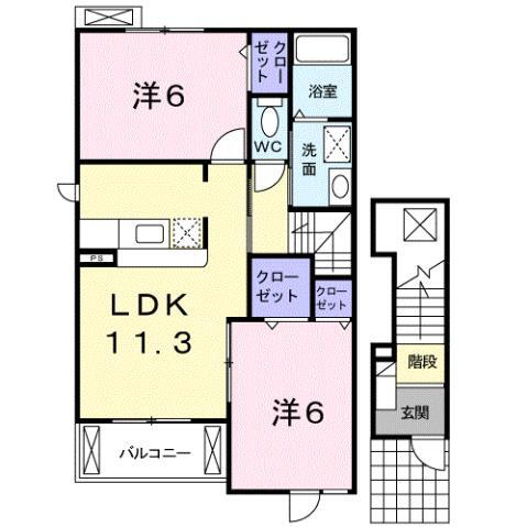 広島県福山市山手町７ 福山駅 2LDK アパート 賃貸物件詳細