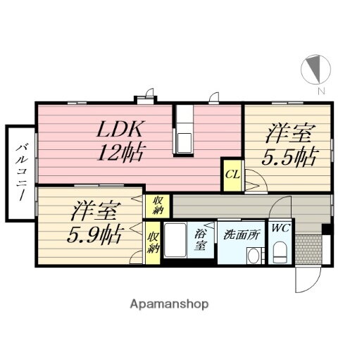 宮城県仙台市泉区松森字陣ケ原 旭ヶ丘駅 2LDK アパート 賃貸物件詳細