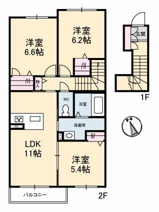 広島県竹原市下野町 竹原駅 3LDK アパート 賃貸物件詳細